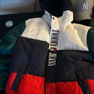 Tommy Hilfiger Colorblock Puffer Jacket - Red, White, Blue, Green